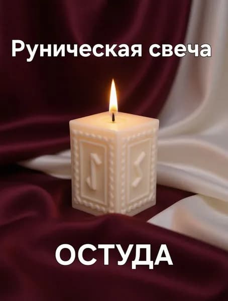Руническая Свеча "ОСТУДА" помощь в восстановлении душевного покоя и защита от эмоциональной зависимости, успокоение негатива и восстановления внутреннего равновесия