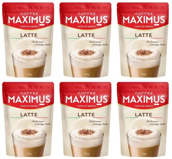 Maximus Напиток кофейный Latte, растворимый, 150 г, 6 уп
