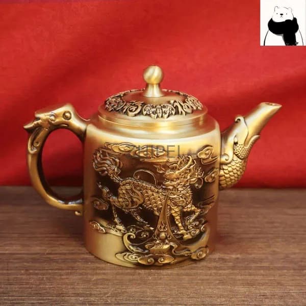 Чайник винтажный , Коллекционный чайник , бронзовый