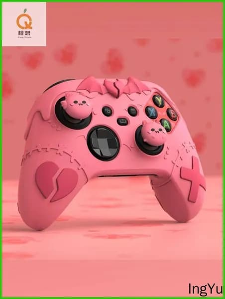 Готический силиконовый чехол для геймпада Xbox Series X/S, персиково-розовый