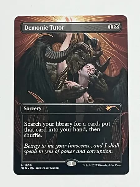 Магия сбора прокси-карт Высококачественные нефольговые карты Demonic Tutor SLD #1856