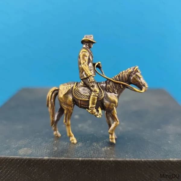 Латунная фигурка Red Dead Redemption, всадник, охотник за головами, каменная декорация, бонсай, аквариум, декоративный камень для автомобиля