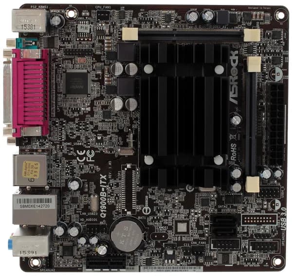 BGA1170 материнская плата Asrock (Q1900B-ITX) 2x DDR3-1333Мгц, Mini-ITX