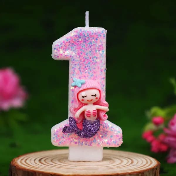 Свечи для торта цифра 1 "Без отдушки", 7.5 см х 4 см, 1 шт