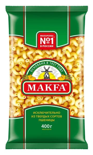 Макароны Makfa / Макфа Витки группа А 400г / макаронные изделия