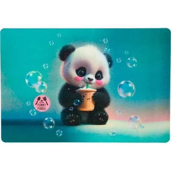 Настольное покрытие deVENTE "Yummy Panda", 43х29 см, матовое полупрозрачное, искрящаяся фактура, пластик, 500 мкм