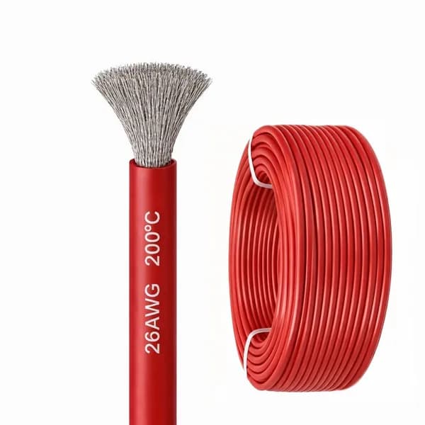Силиконовый медный провод 26 AWG красный, 1 метр