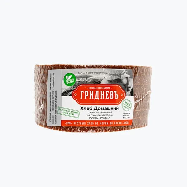 Хлеб ржано-пшеничный Домашний 330 г, ГРИДНЕВЪ