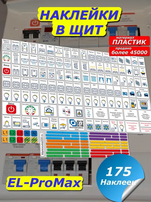 Набор наклеек на электрощит