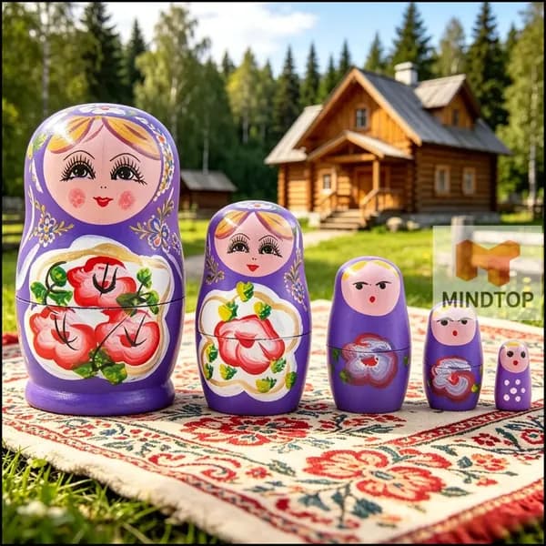 Матрешка из дерева 5 уровней, ручная роспись, народный стиль, игрушка для детей, сувенир