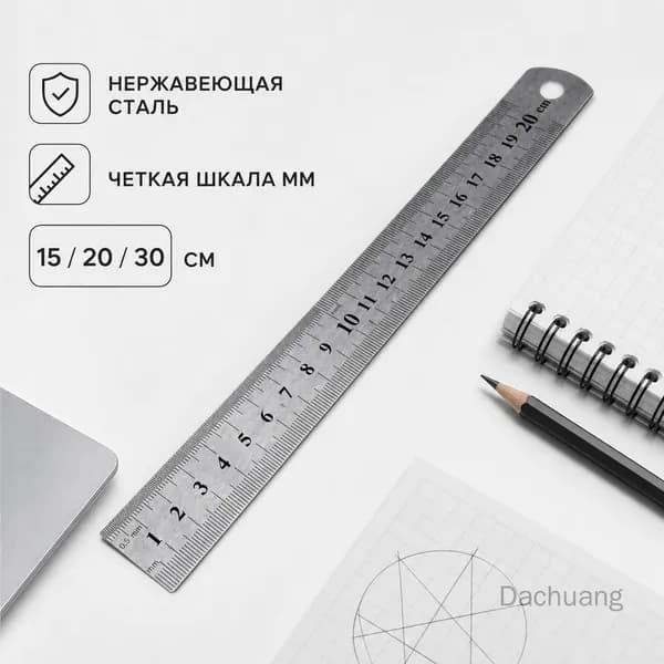 Металлическая линейка 20 см
