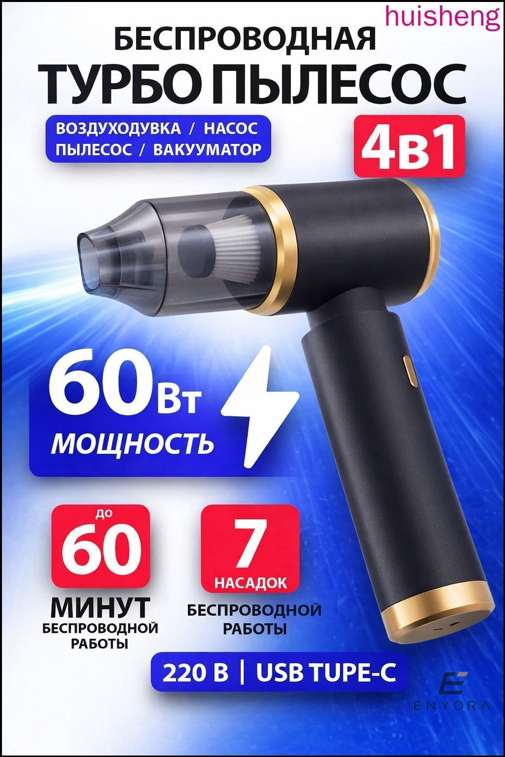 Компактный беспроводной премиумпылесос для авто, аккумуляторный миниагрегат применяется.