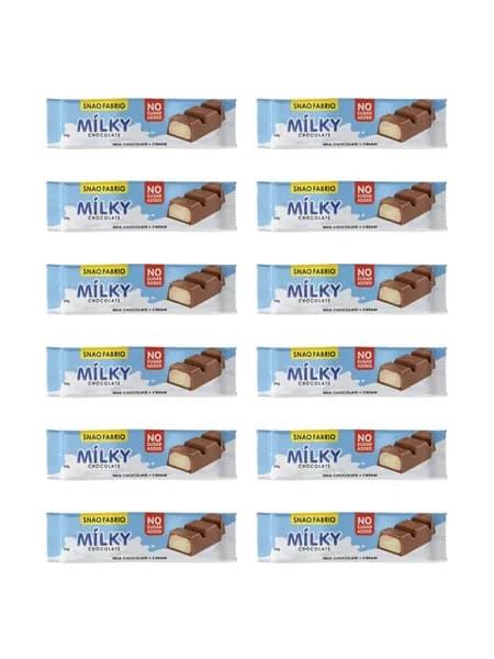 SNAQ FABRIQ Шоколад Milky молочный со сливочной начинкой без сахара, 34 г, 12 шт