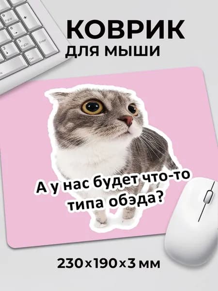 Коврик для мышки с приколом мем А у нас будет типа обэд