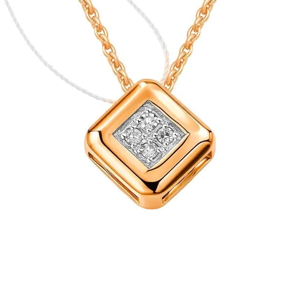 Подвеска на шею с бриллиантами из красного золота 585 пробы 585GOLD