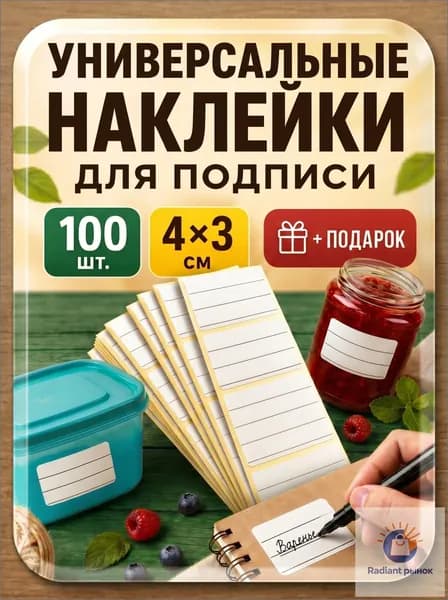 Этикетка для банок, бутылок 4 x 3 см, 100 шт.