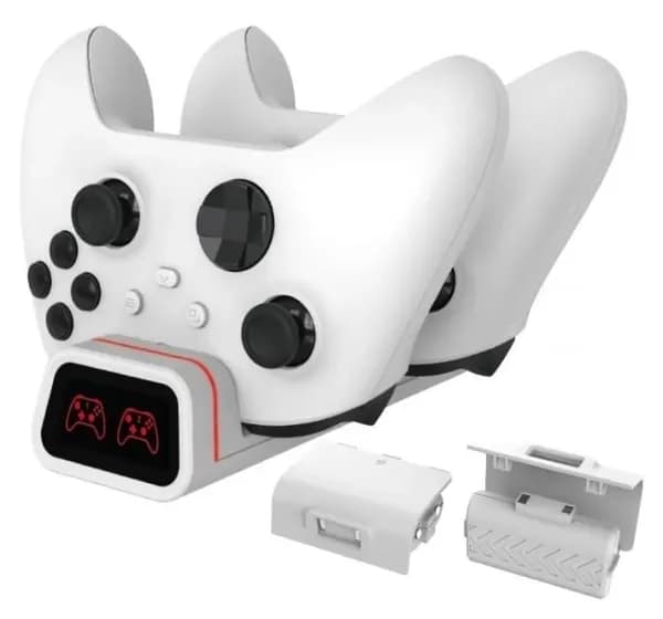 Зарядная станция с 2 аккумуляторами для геймпадов Xbox Series X / S, One Белая