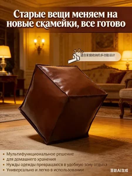 Пуф, Винилискожа, 40х40х40 см