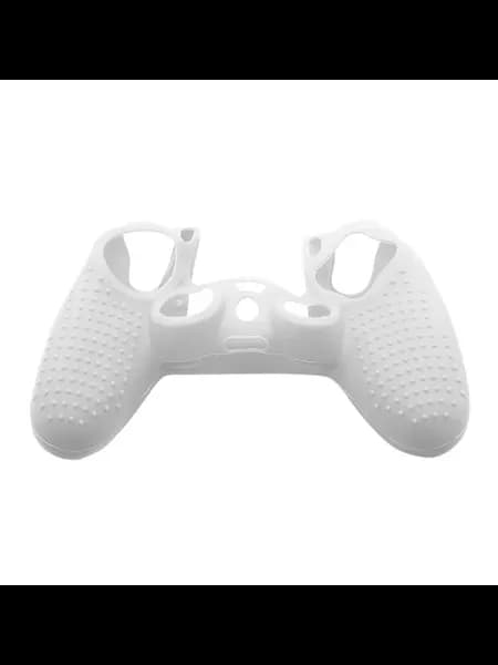 Накладка-антиподскок силикон для контроллера PS4, белая