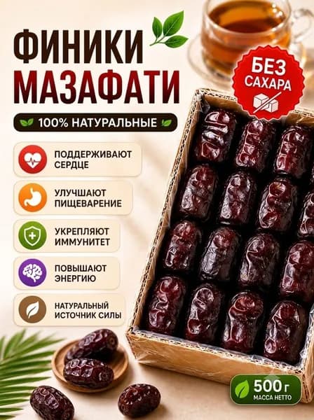Финики свежие натуральные без сахара Мазафати 500гр -1шт