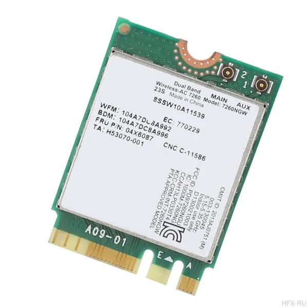 Сетевая карта Intel: двухдиапазонный Wi-Fi 802.11ac сетевой адаптер, совместимый с ноутбуками Lenovo ThinkPad серий T, Y, X, W