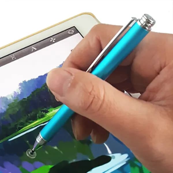 Кондуктивная стилус-ручка для iPad и смартфонов с силиконовым присоской и микрофиброй