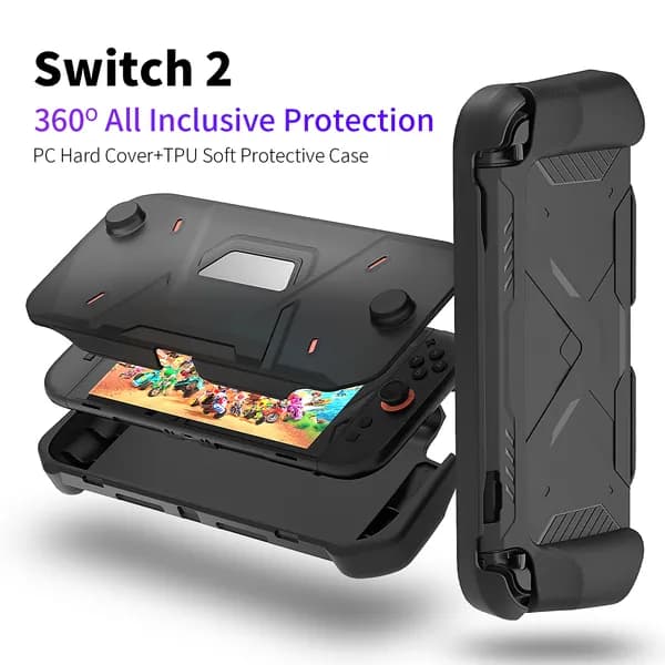 Защитный чехол для Nintendo Switch 2, жесткая передняя крышка из ПК + мягкая задняя крышка из ТПУ для новой 7,9-дюймовой Nintendo Switch 2 выпуска 2025 года