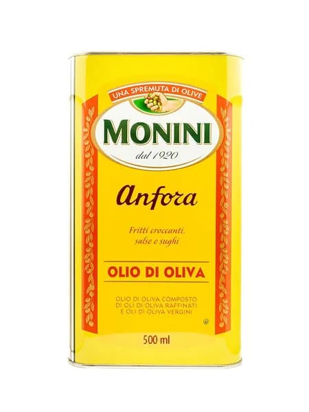 Масло оливковое Monini Anfora рафинированное с добавлением нерафинированного для жарки ж/б, 500мл