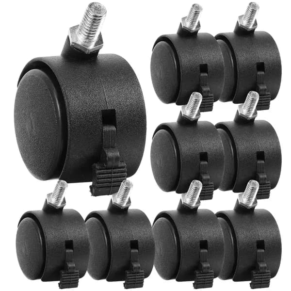 Набор из 10 износостойких офисных колесиков из нейлона и железа для мебели с резьбовым креплением