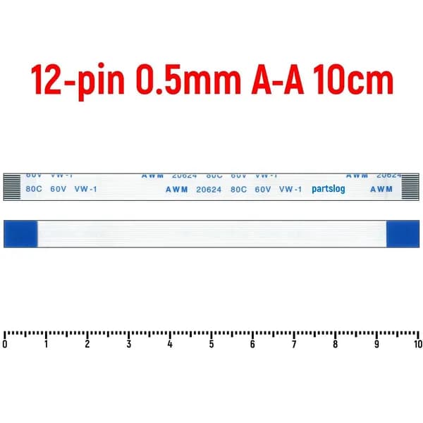 FFC Шлейф тачпада для ноутбука HP Compaq 6720S 12-pin Шаг 0.5mm Длина 10cm Прямой A-A AWM 20624 80C 60V VW-1