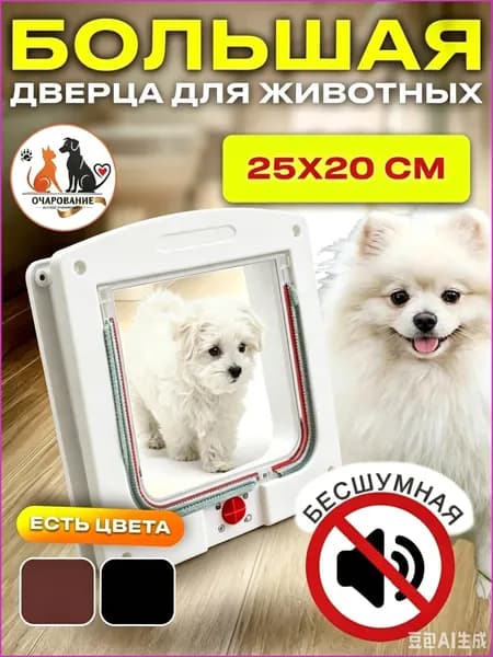 Дверца для кошек Котоход Дверь для кота 25x20x3 см, белая