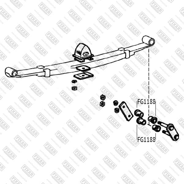 Сайлентблок рессоры toyota dyna 87- FIXAR FG1188, oem 9038518005