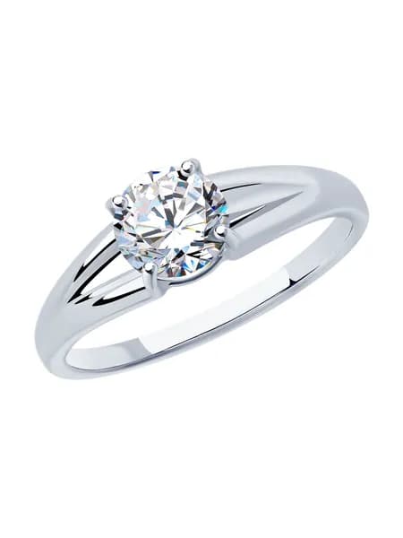 Серебряное кольцо женское 925 пробы с камнем фианитом, серебро SOKOLOV