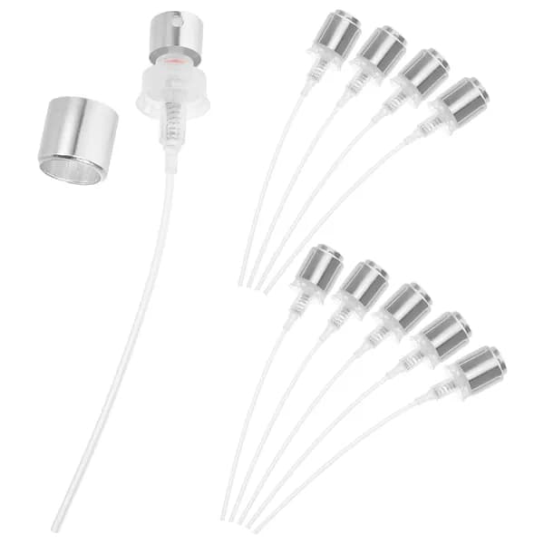 Набор из 10 серебристых алюминиевых распылителей с пресс-помпой для флаконов духов для замены