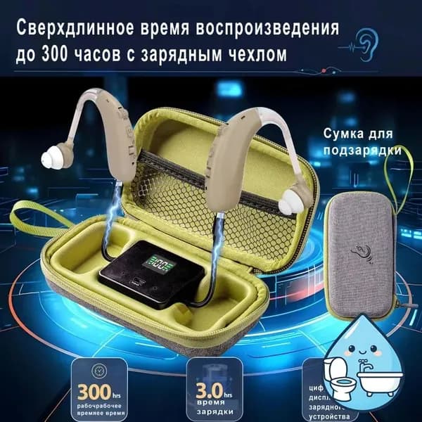 Слуховые аппараты для пожилых людей и взрослых с зарядными устройствами
