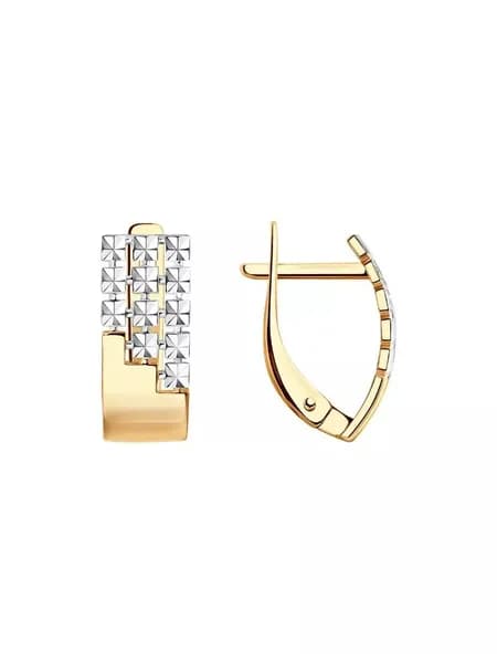 Серьги из комбинированного золота 375 пробы