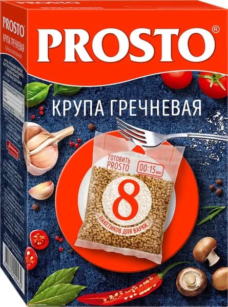 Крупа гречневая PROSTO высший сорт, в пакетиках, 8х62, 500г
