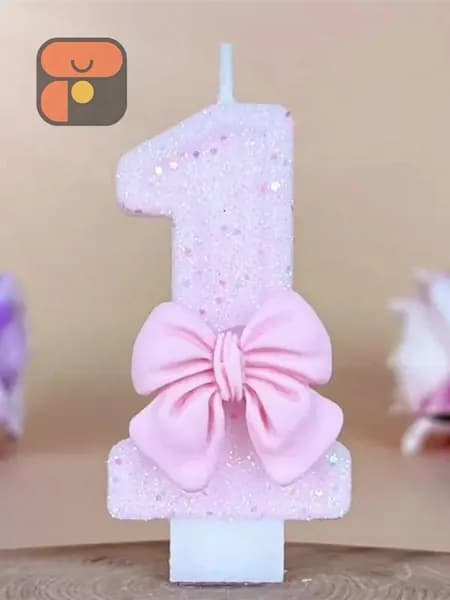 Свечи для торта цифра 0, цифра 1 "1", 7.5 см х 4 см, 1 шт