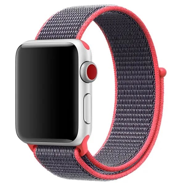 Нейлоновый ремешок для Apple Watch series 1-9 SE, SE 2, 1 и 2 Ultra, 42-44-45-49 mm / Эластичный тканевый браслет на липучке