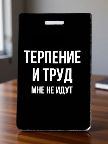 Чехол для бейджа , карты , пропуска " Терпение и труд "