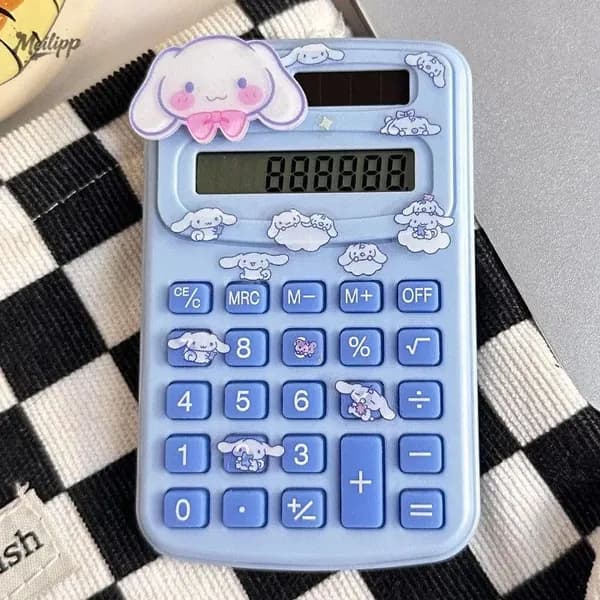 Электронный калькулятор Sanrio Cinnamoroll с большими ушами, 8-разрядный, портативный, миниатюрный