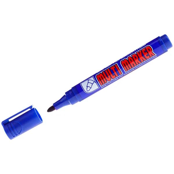 Перманентный маркер Crown Multi Marker CPM-800, пулевидный наконечник, 3 мм, синий (1 шт)