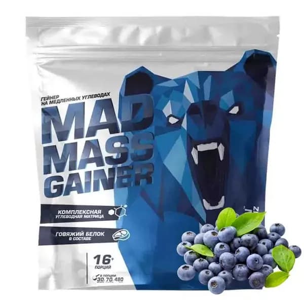 Siberian Nutrogunz Mad mass gainer 2000 g (Черничный Маффин), Сибериан Нутроганз Мад Масс 2 кг