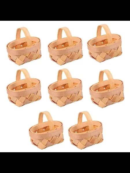 8 шт мини плетеных корзин с ручками, 6x5x6 см