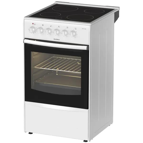 DARINA B 3607 W Плита электрическая белый/черный, конфорок 4 шт, духовка 50 л, 50 см x 85 см x 56 см