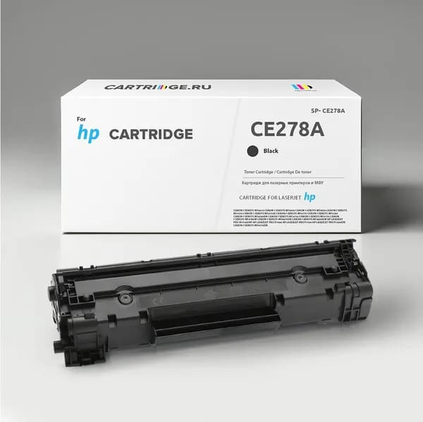 Картридж CE278A (SP-CE278A) черный с чипом для HP и Canon, Solution Print