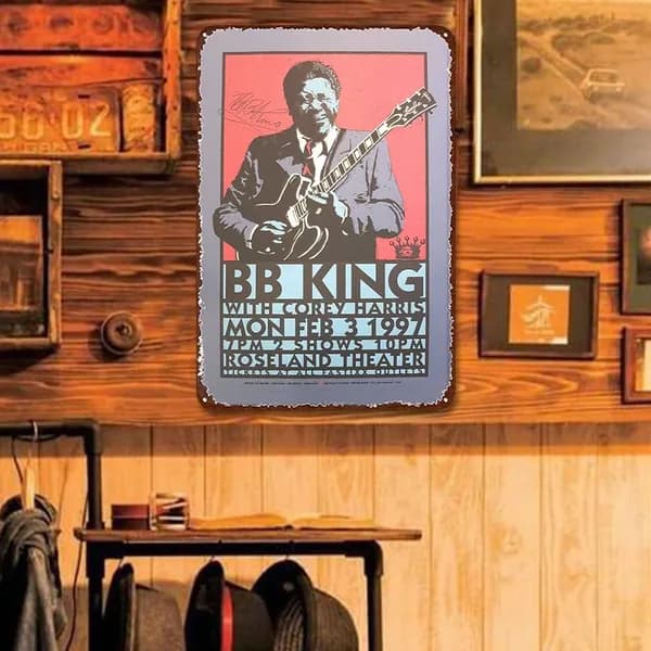 Металлическая картина 30 20 см, портрет B.B. King