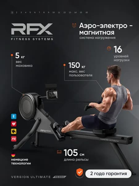 Гребной тренажёр для похудения для дома аэро-электромагнитный RE650 до 150 кг