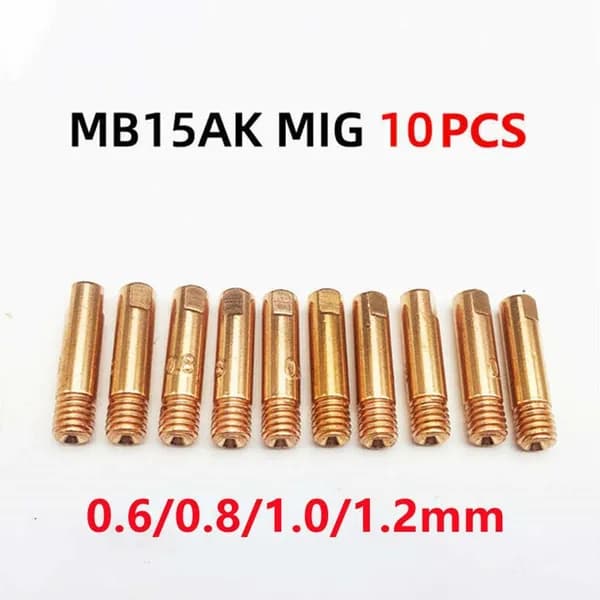 Прочные МИГ-Пистолеты и Горелки MB 15AK Сварочная Насадка 0,6 мм/0,8 мм /1,0 мм/1,2 мм 10шт 25 *5,8 мм Контактный Наконечник Из Медного Сплава