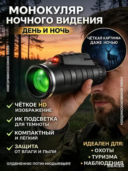 Монокуляр для охоты и наблюдения, ночное видение, легкий и удобный